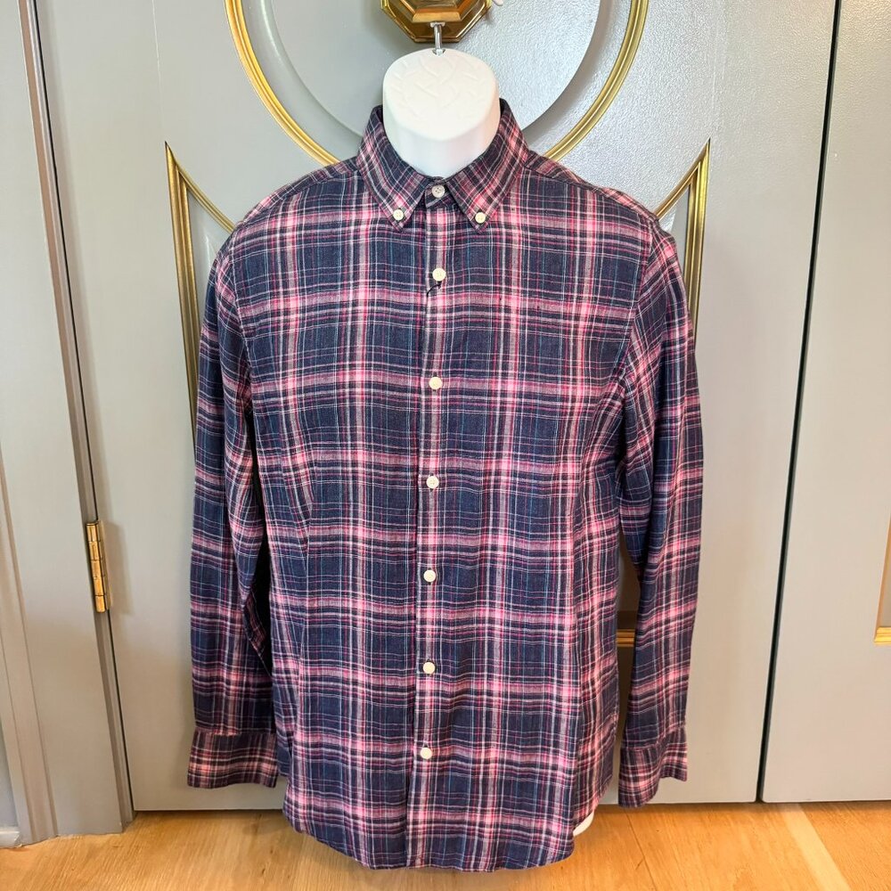 Murano Pink & Navy Plaid Button-Down Shirt - Picture 3 of 10